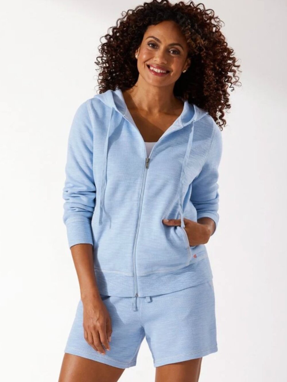 Tommy Bahama Waffle Knit Tobago Bay Full Zip Hoodie & Shorts Set Size XS/Small